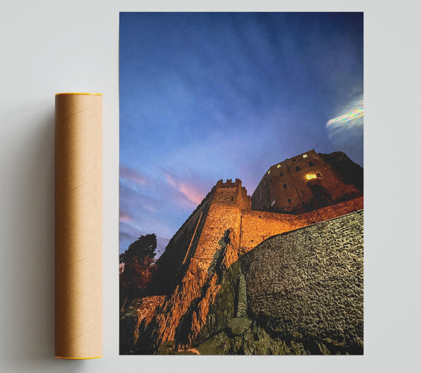 Golden Fortress Night Print