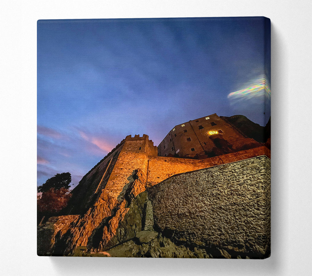  A Canvas Print of Golden Fortress Night Canvas Art