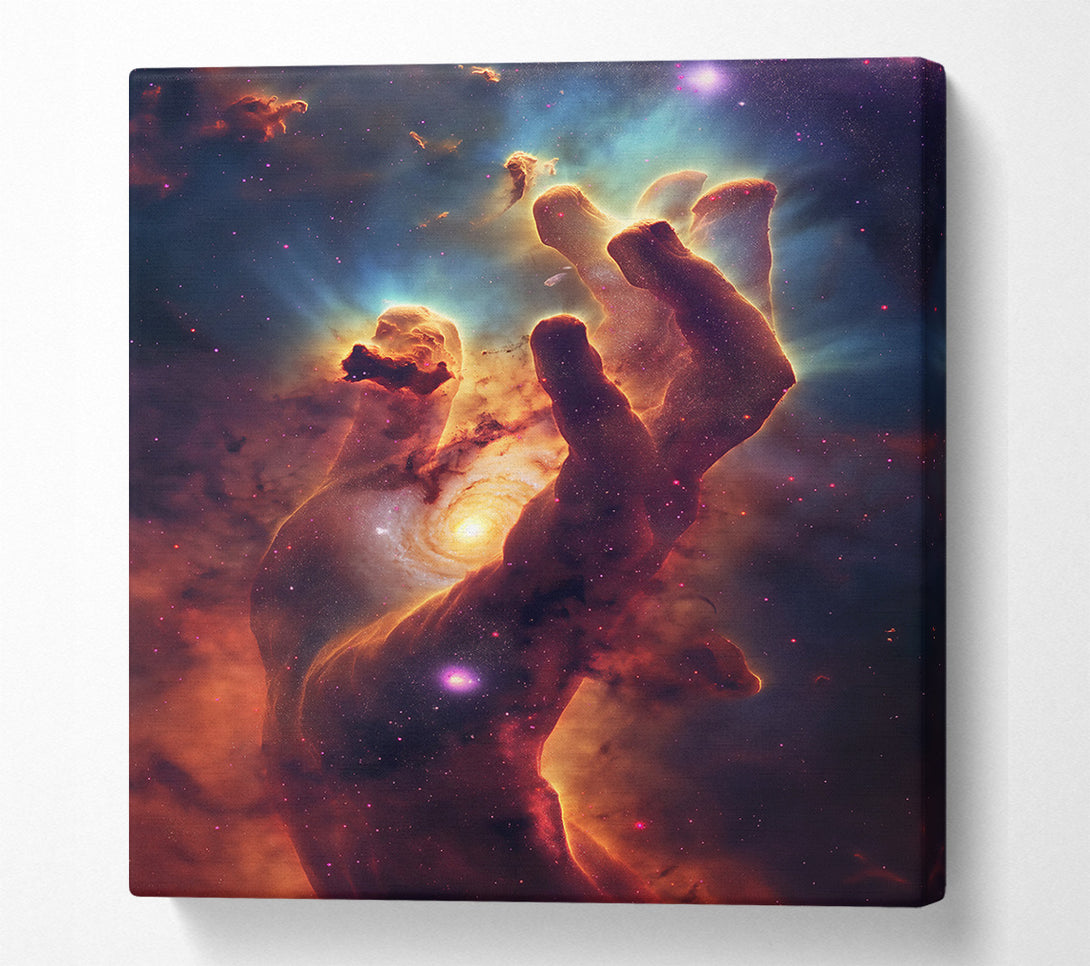  A Canvas Print of Cosmic Orange Hand Canvas Print