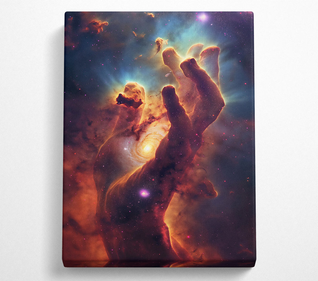  A Canvas Print of Cosmic Orange Hand Canvas Print