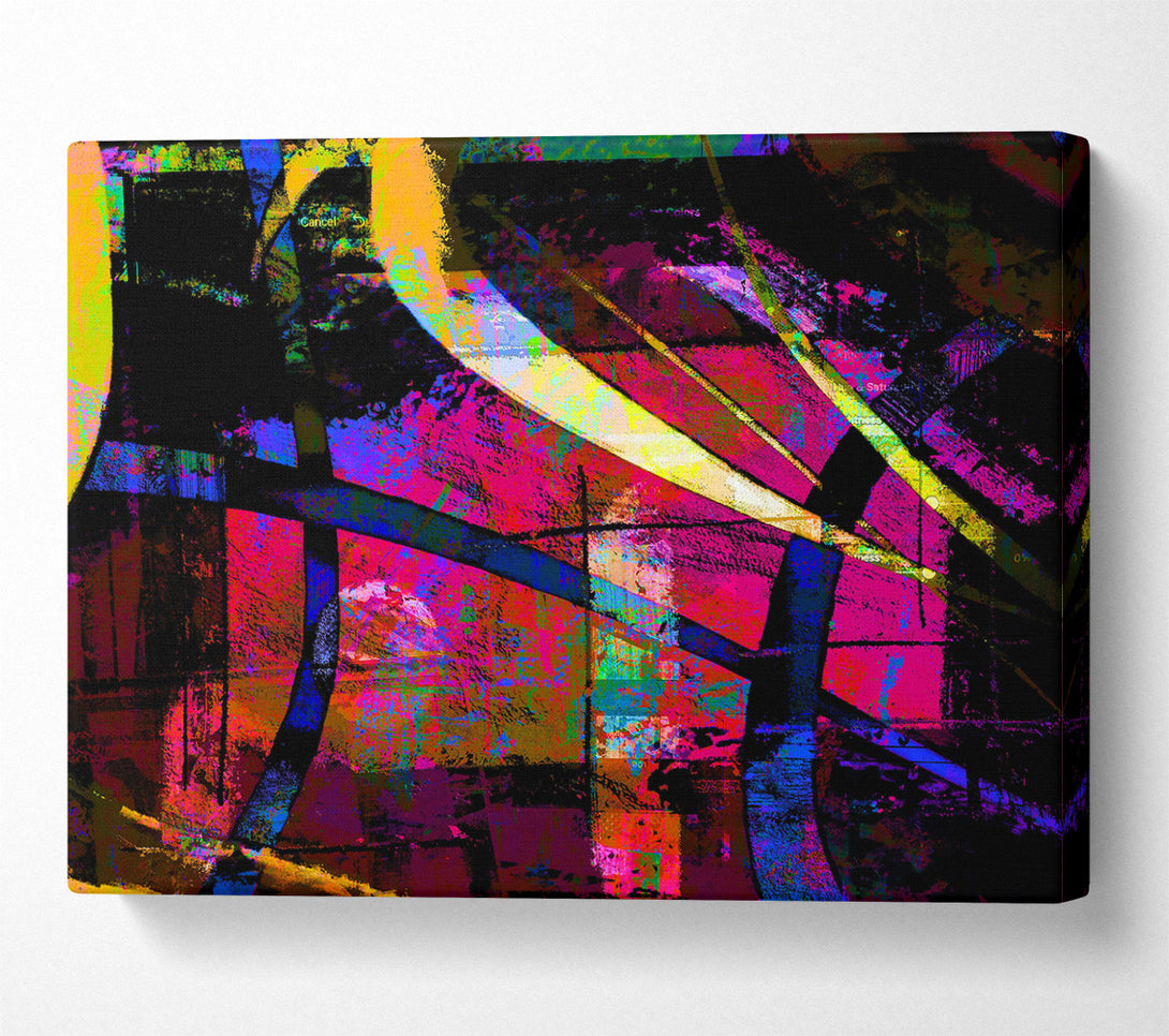  A Canvas Print of Crimson Abstract Lines Canvas Wall Art