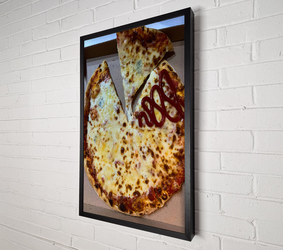 A Canvas Print of Golden Cheese Pizza Slice Canvas Wall Art