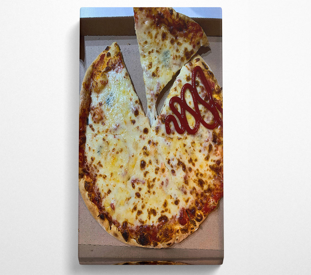  A Canvas Print of Golden Cheese Pizza Slice Canvas Wall Art