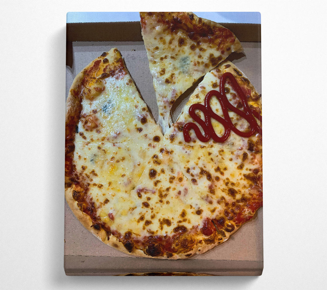  A Canvas Print of Golden Cheese Pizza Slice Canvas Wall Art