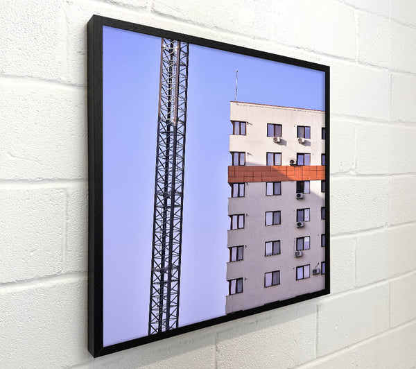 White Building And Steel Crane