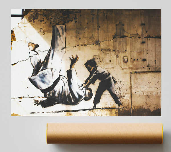 Tan Wall Struggle Print