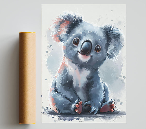 Blue Watercolor Koala Giclee Print