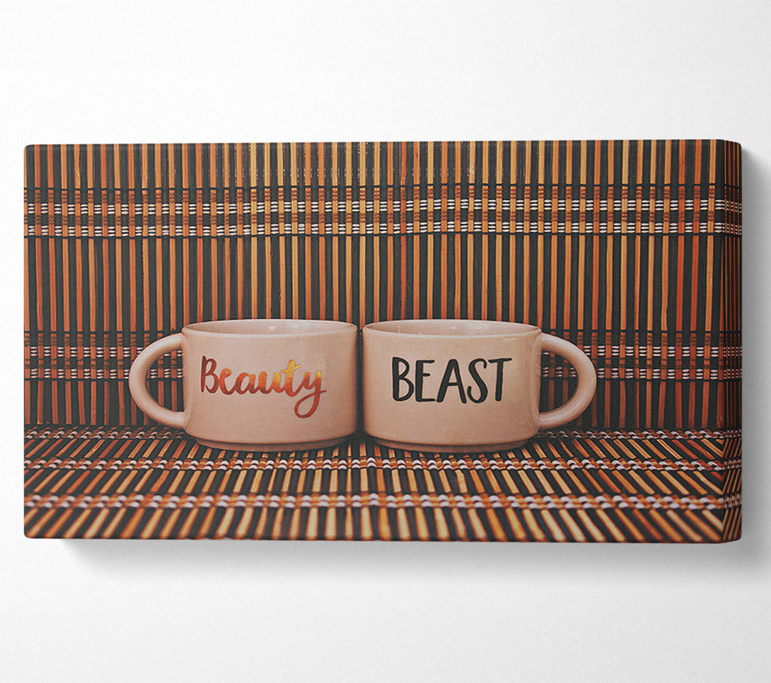  A Canvas Print of Beige Beauty And Beast Canvas Wall Art
