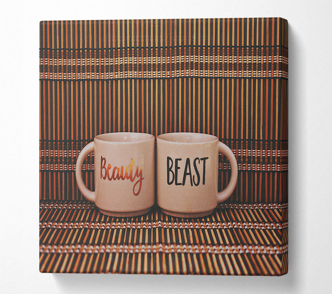  A Canvas Print of Beige Beauty And Beast Canvas Wall Art