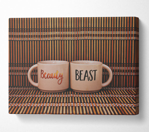  A Canvas Print of Beige Beauty And Beast Canvas Wall Art