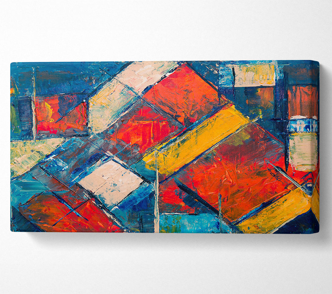  A Canvas Print of Crimson Geometric Dance Canvas Art