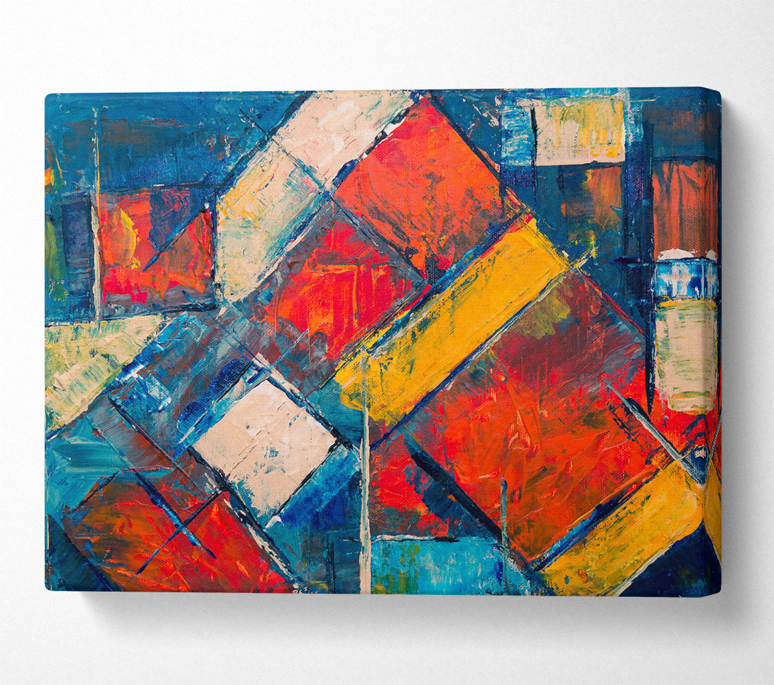  A Canvas Print of Crimson Geometric Dance Canvas Art