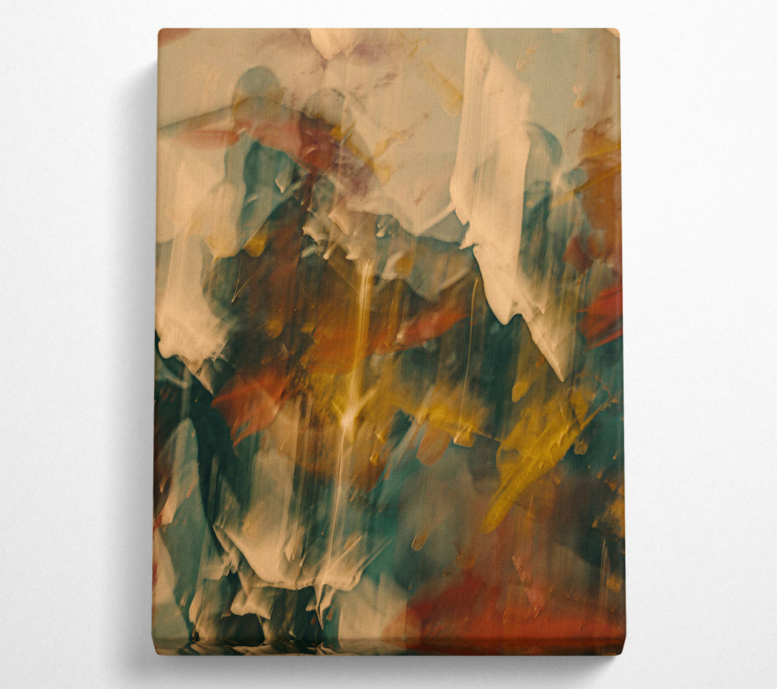  A Canvas Print of Golden Abstract Strokes Canvas Art