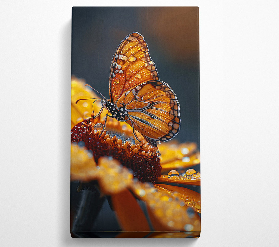  A Canvas Print of Golden Butterfly Dew Canvas Print