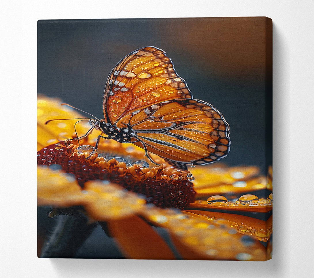  A Canvas Print of Golden Butterfly Dew Canvas Print