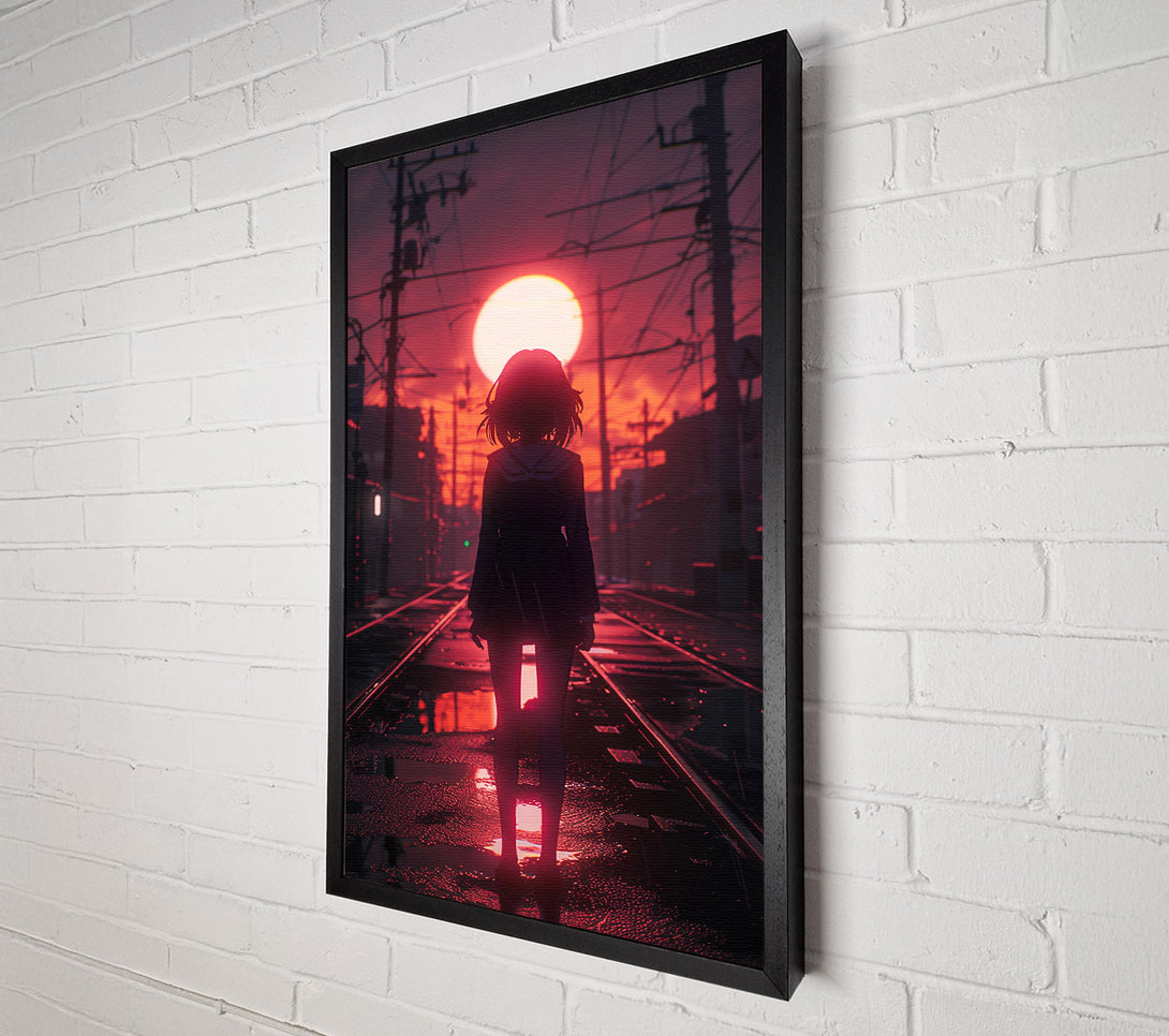  A Canvas Print of Crimson Sunset Shadow Canvas Wall Art