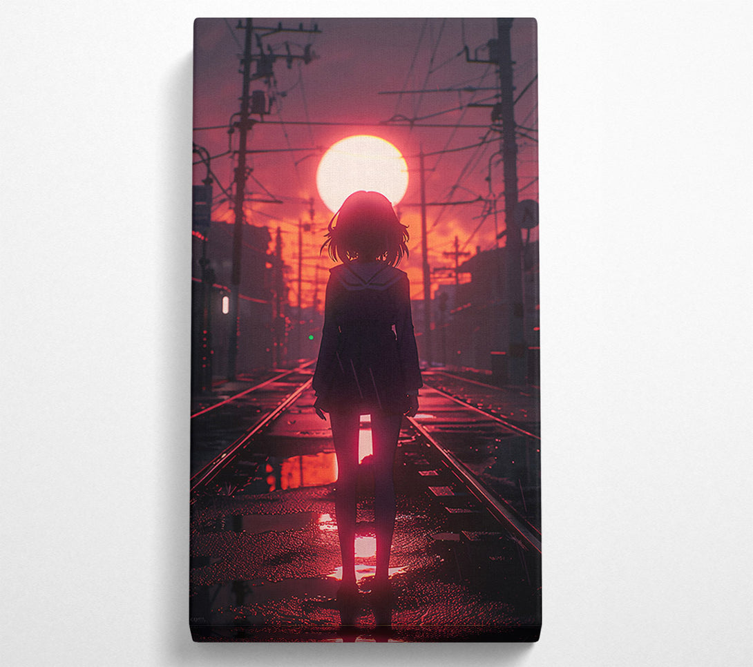  A Canvas Print of Crimson Sunset Shadow Canvas Wall Art