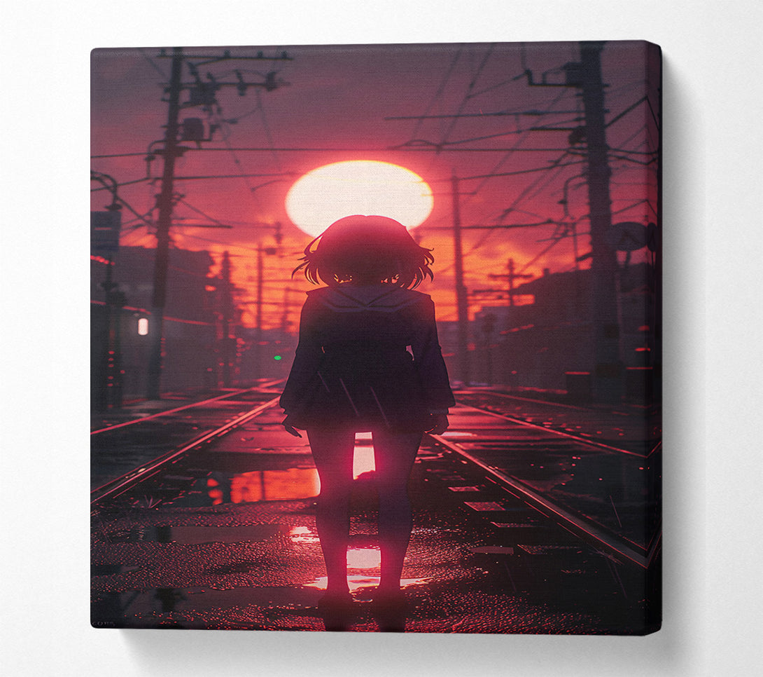  A Canvas Print of Crimson Sunset Shadow Canvas Wall Art
