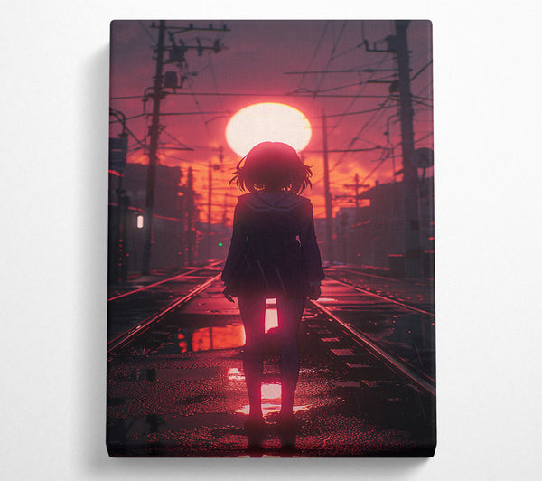  A Canvas Print of Crimson Sunset Shadow Canvas Wall Art