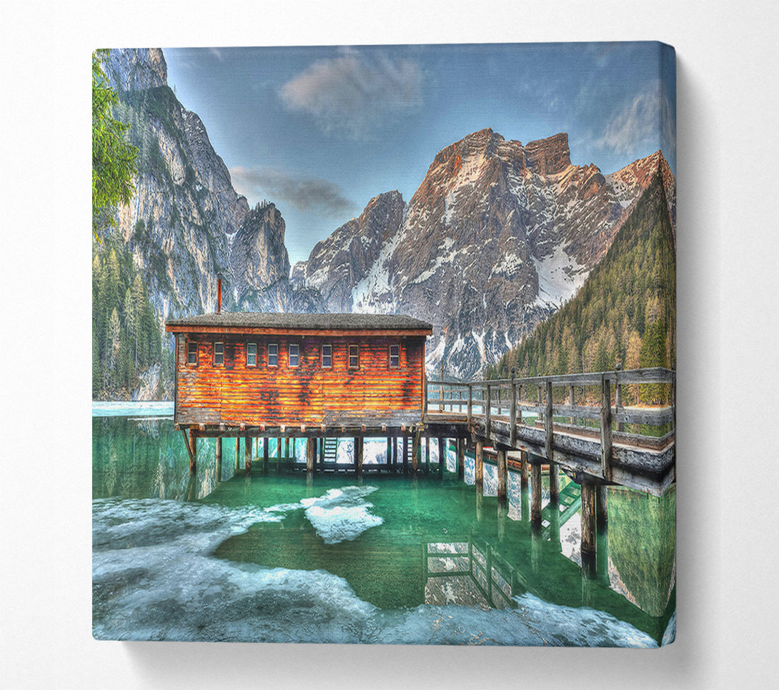  A Canvas Print of Green Mountain Cabin Canvas Print