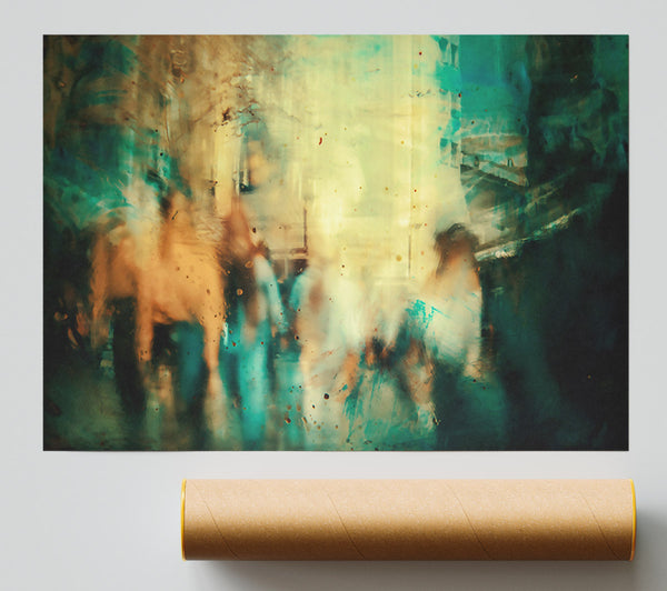 Teal City Lights Print