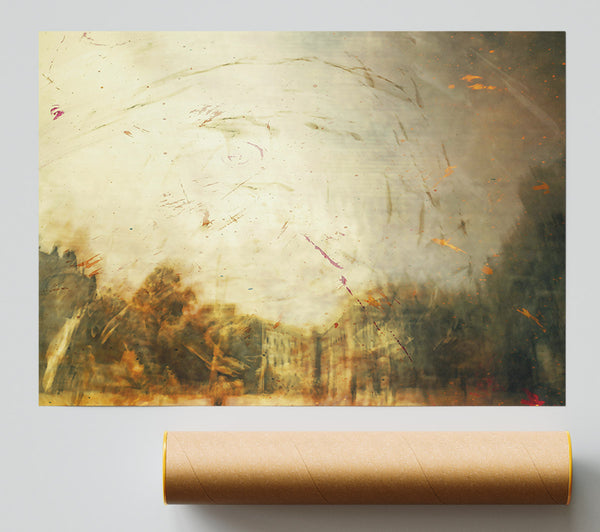 Golden Cityscape Reflections Giclee Print