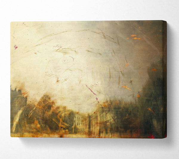  A Canvas Print of Golden Cityscape Reflections Canvas Art
