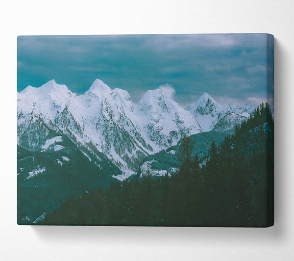  A Canvas Print of Teal Mountain Majesty Canvas Art