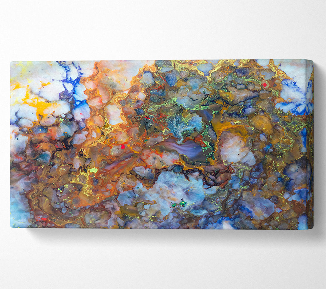  A Canvas Print of Golden Abstract Swirls Canvas Art