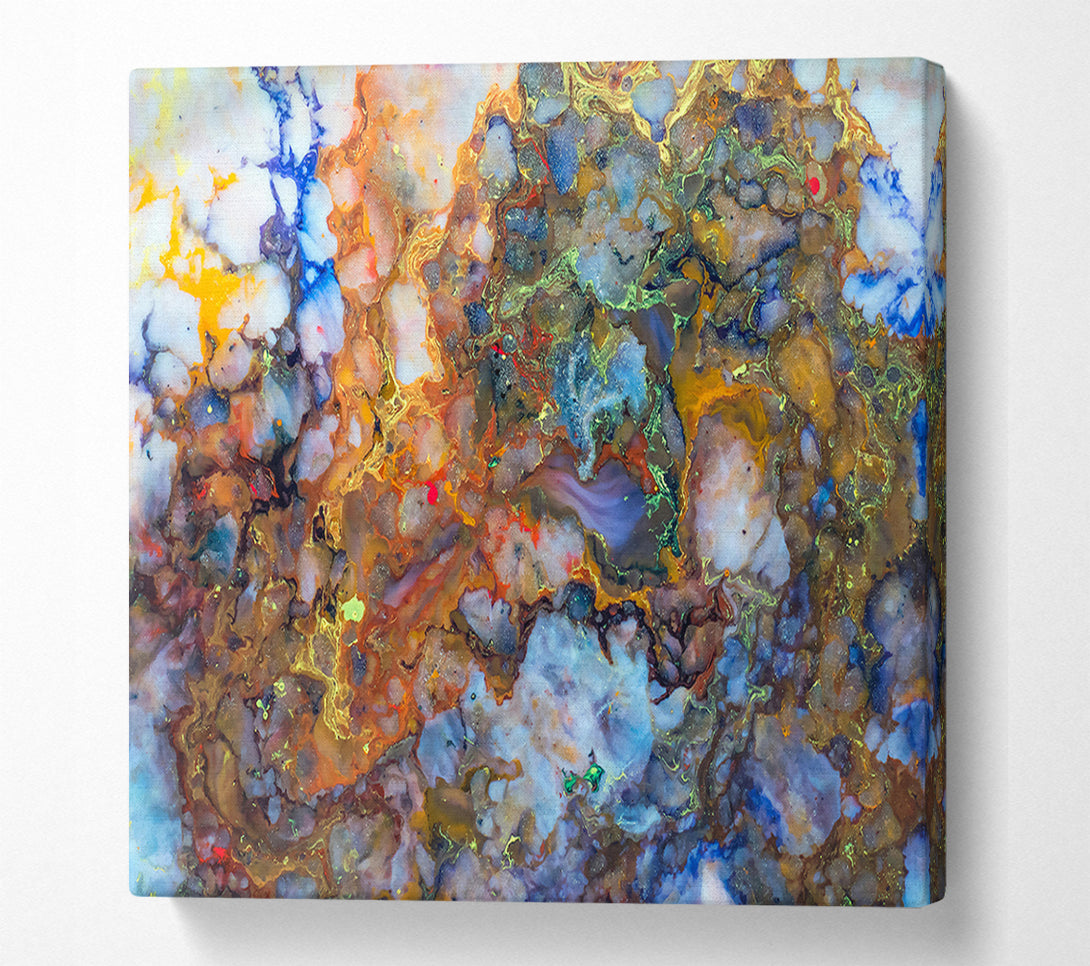  A Canvas Print of Golden Abstract Swirls Canvas Art
