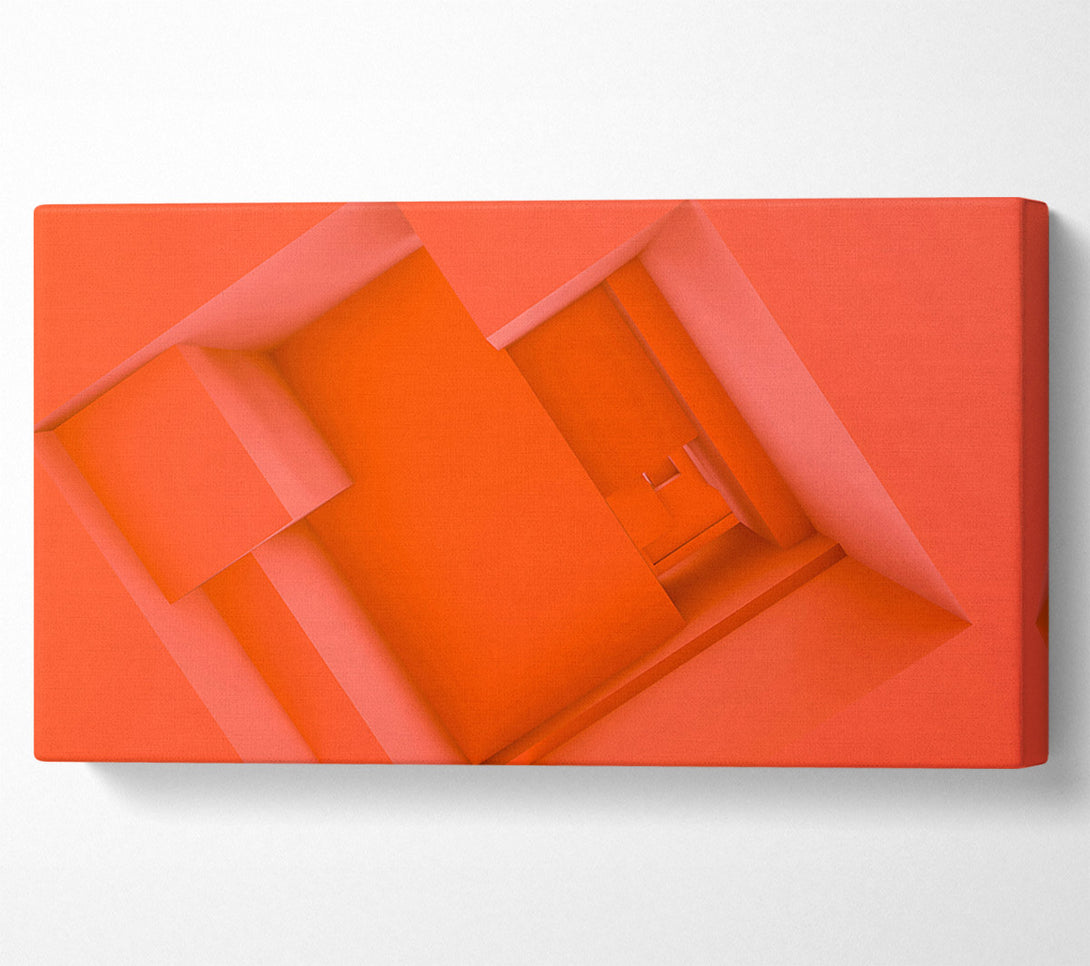  A Canvas Print of Coral Geometric Abstract Canvas Wall Art