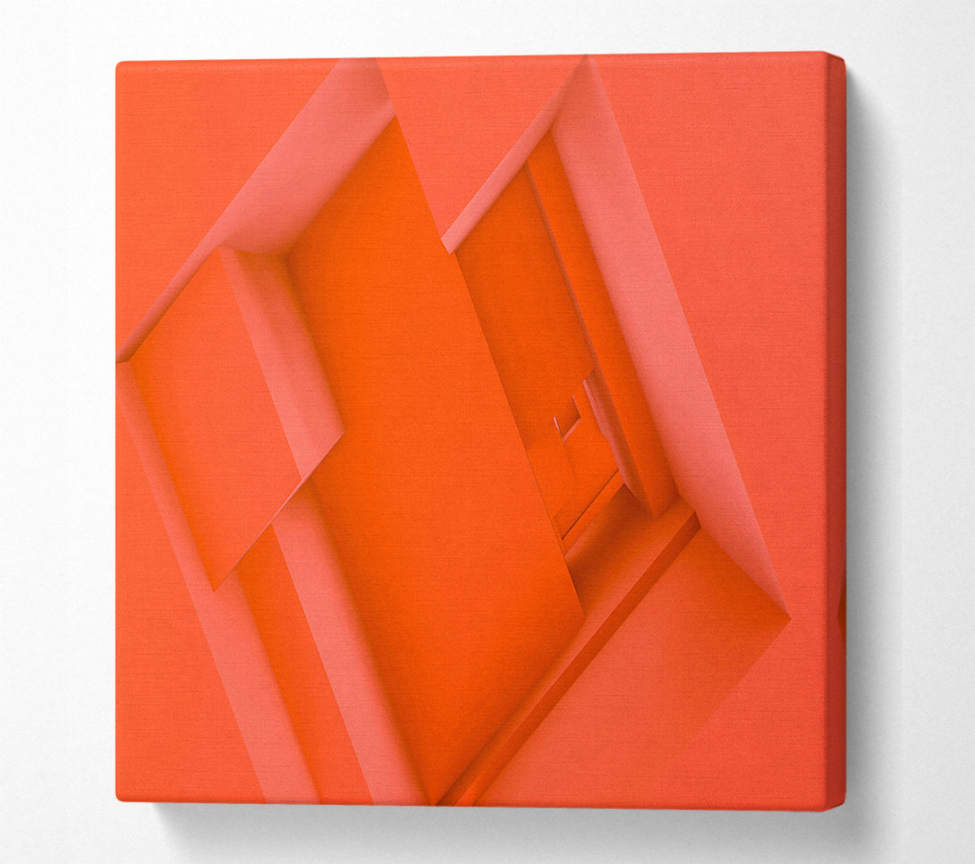  A Canvas Print of Coral Geometric Abstract Canvas Wall Art