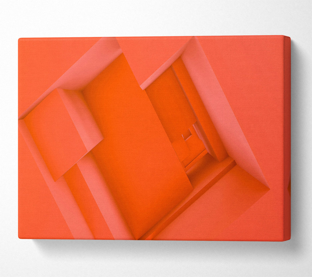  A Canvas Print of Coral Geometric Abstract Canvas Wall Art