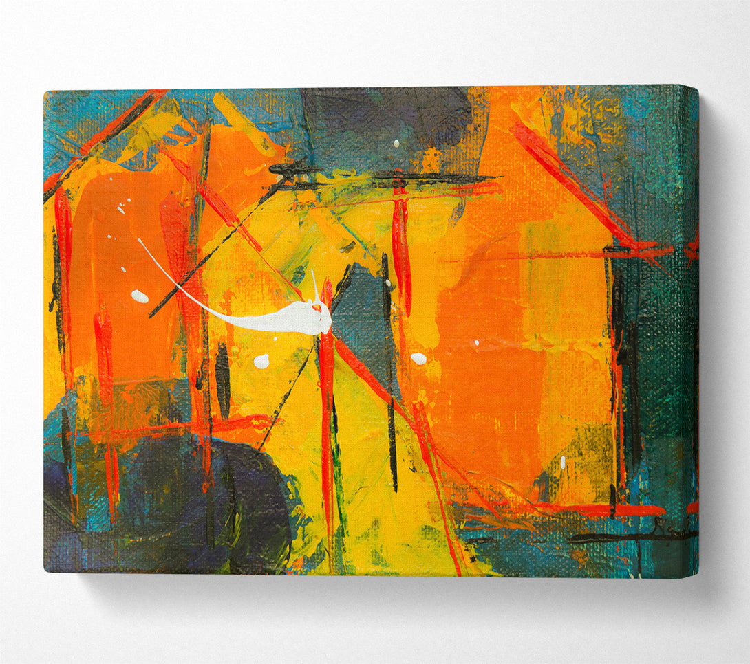  A Canvas Print of Orange Abstract Lines Canvas Print