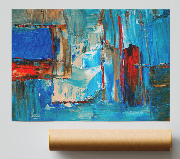 Blue Abstract Landscape Print