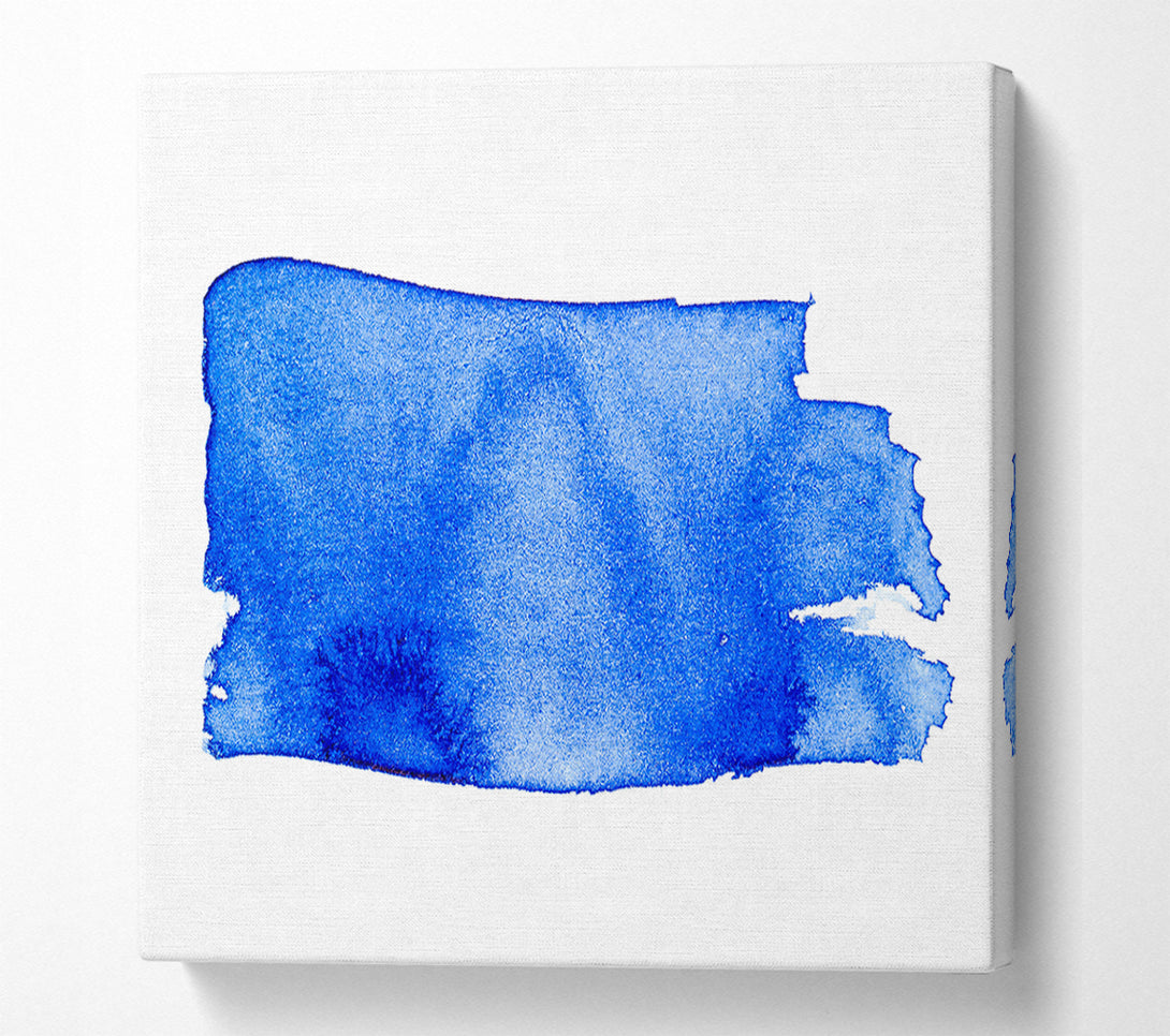  A Canvas Print of Azure Abstract Brushstroke Canvas Art