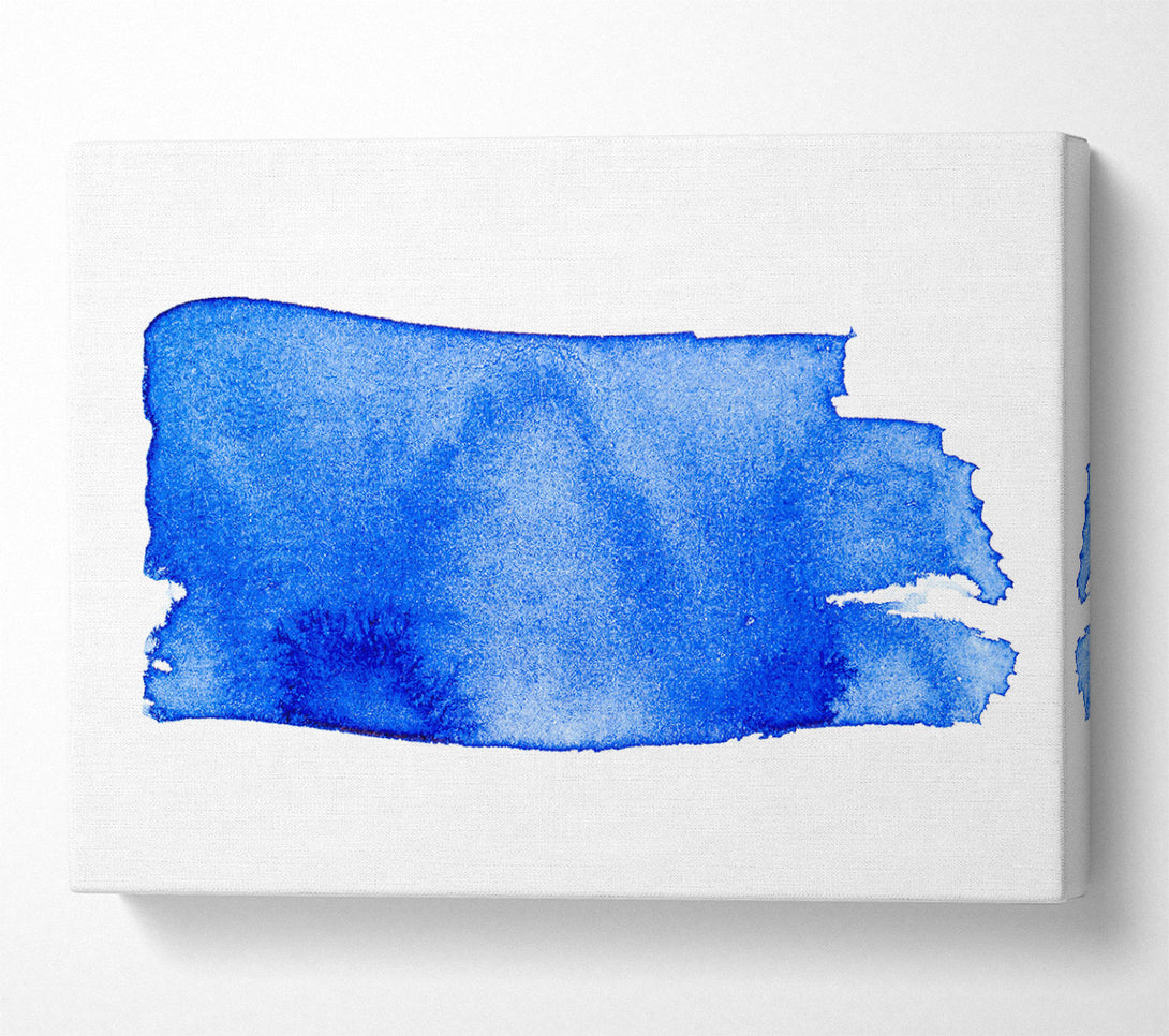  A Canvas Print of Azure Abstract Brushstroke Canvas Art