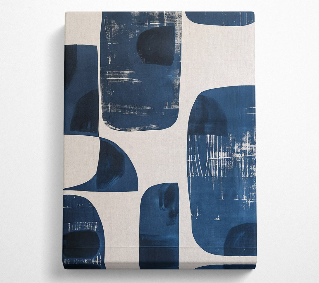 A Canvas Print of Indigo Abstract Shapes Canvas Wall Art