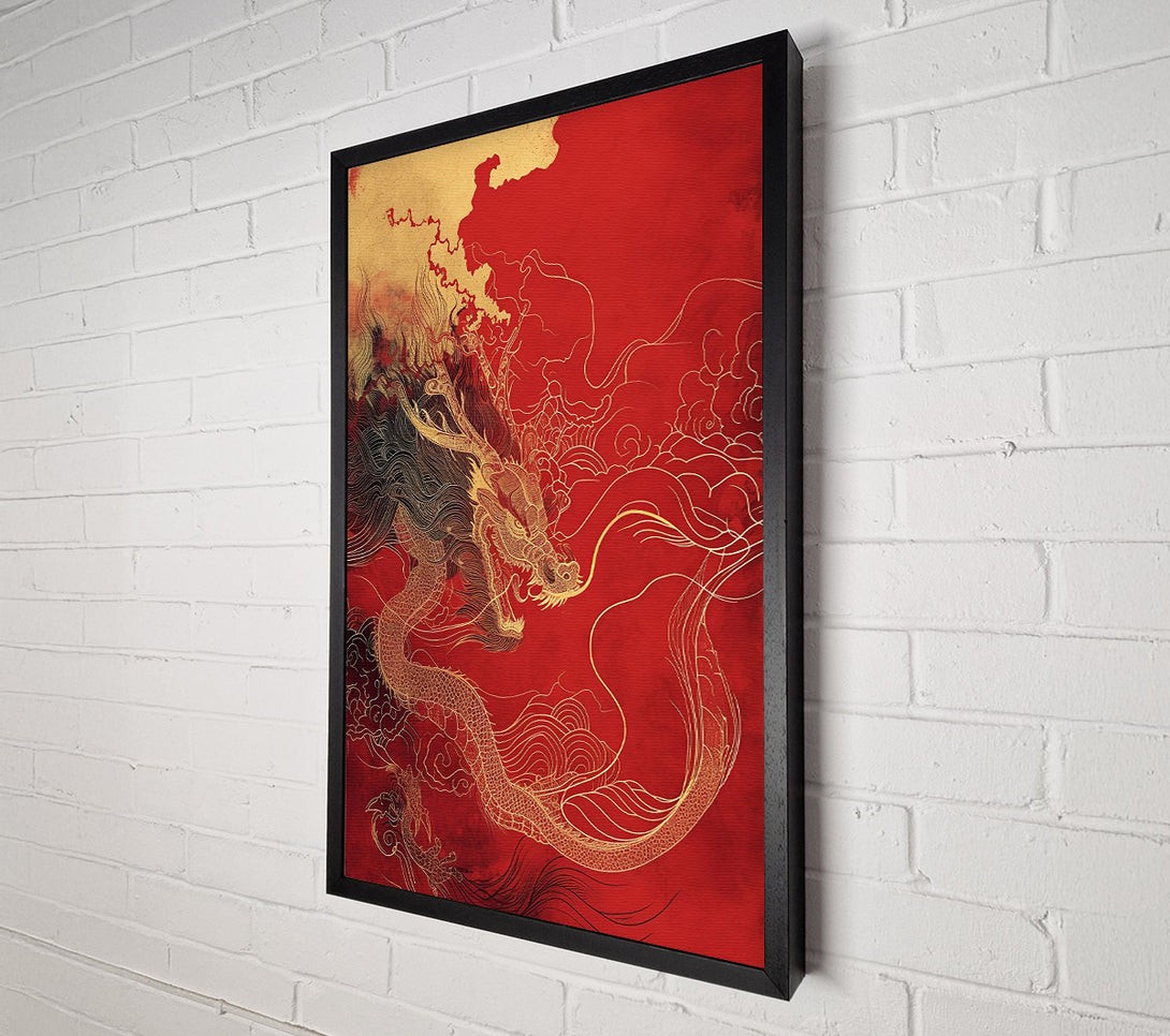  A Canvas Print of Crimson Dragon'S Ascent Canvas Print
