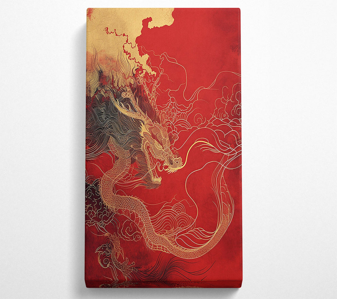  A Canvas Print of Crimson Dragon'S Ascent Canvas Print
