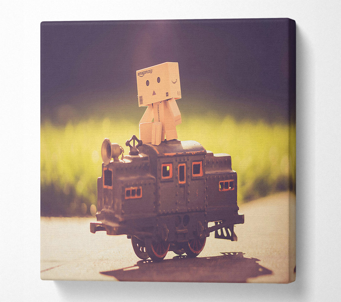  A Canvas Print of Brown Box On Train Canvas Print