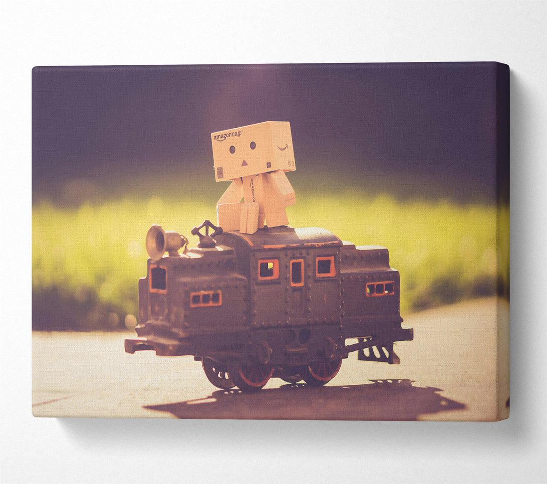  A Canvas Print of Brown Box On Train Canvas Print