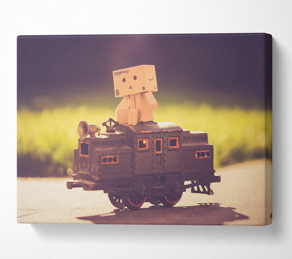  A Canvas Print of Brown Box On Train Canvas Print