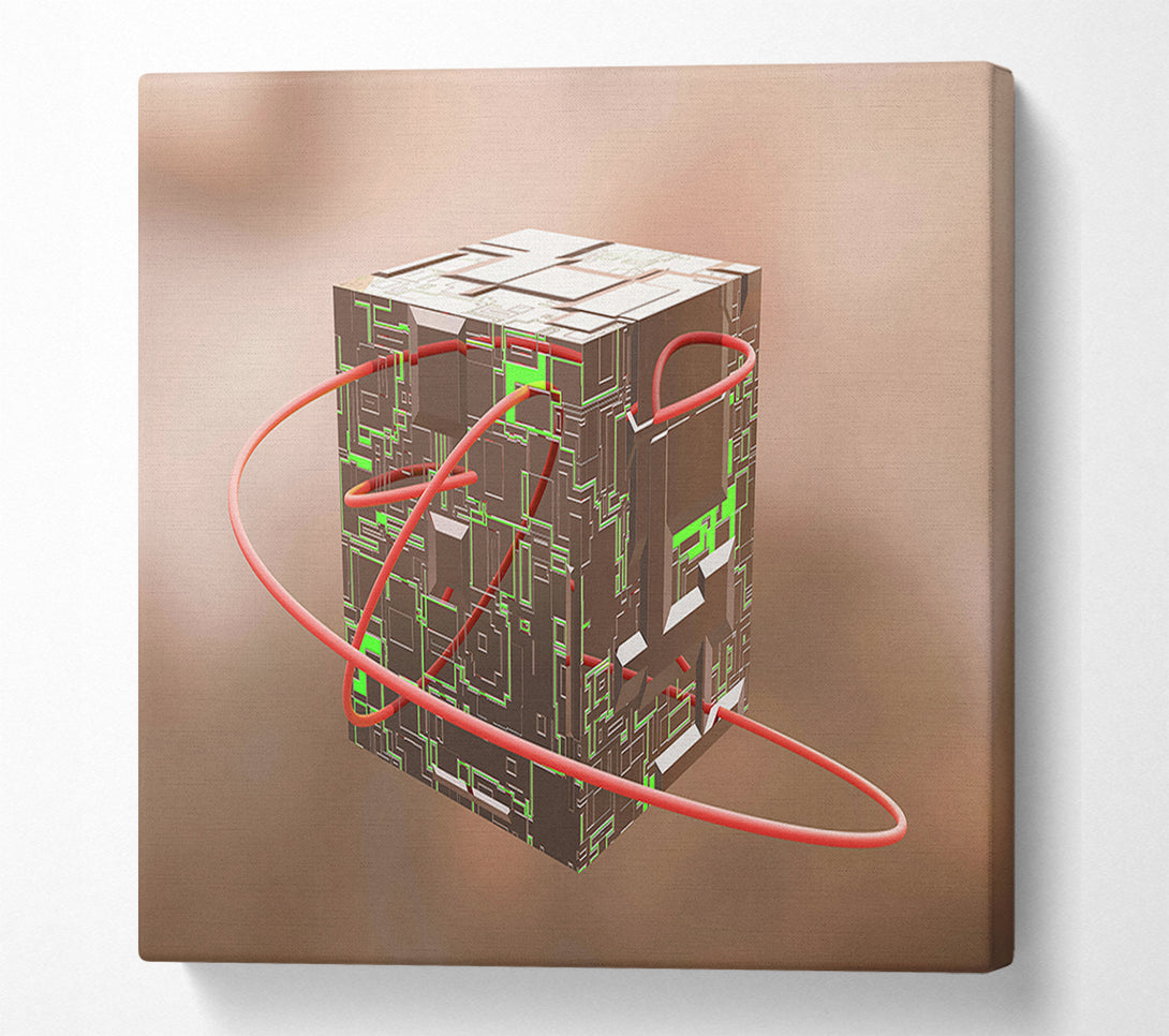  A Canvas Print of Brown Circuitry Embrace Canvas Art