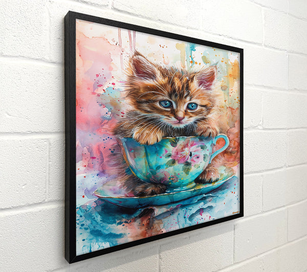 Blue Kitten Teacup