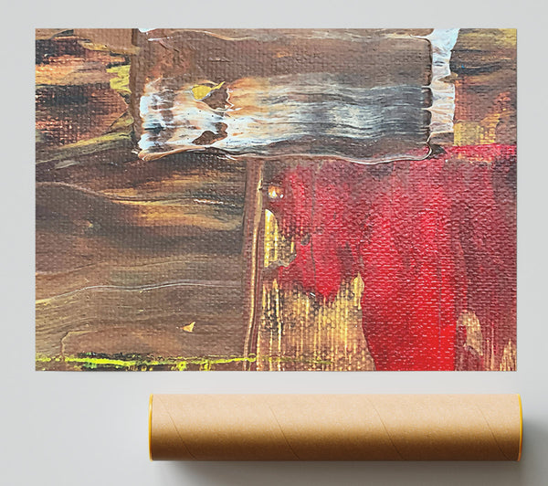 Crimson Brushstrokes Print