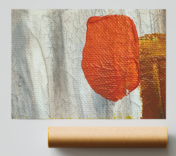 Crimson Crackled Canvas Poster