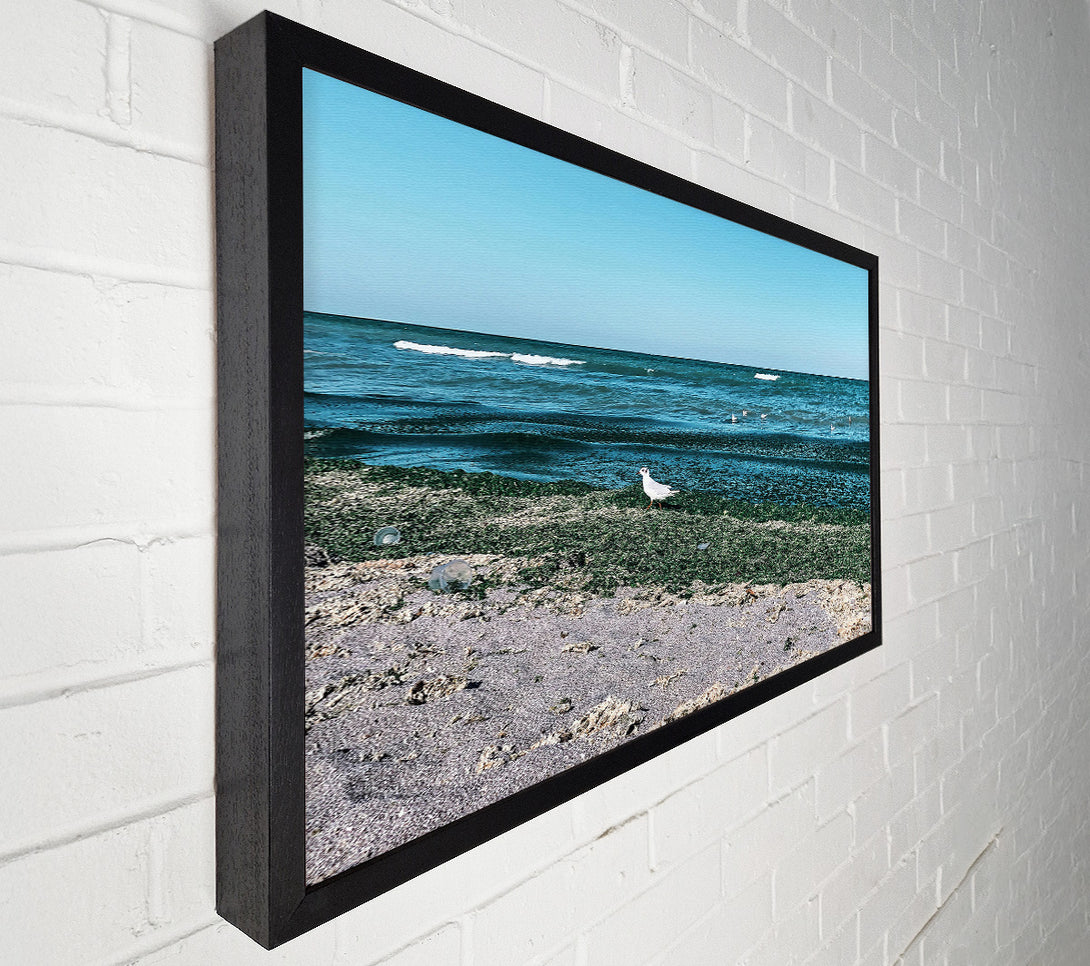  A Canvas Print of Teal Shore Serenity Canvas Wall Art