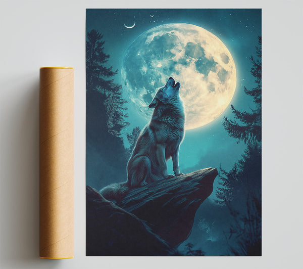 Blue Moon Howl Poster