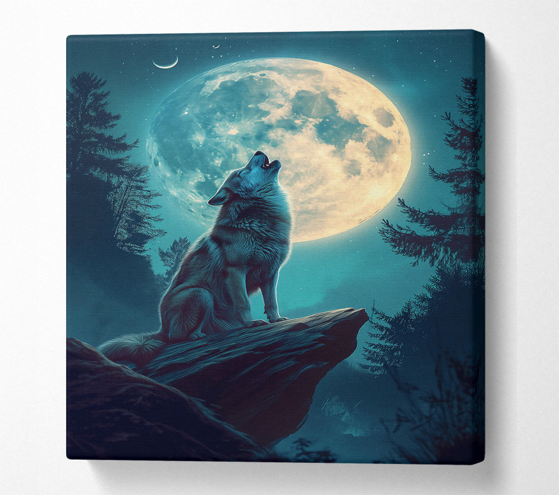  A Canvas Print of Blue Moon Howl Canvas Wall Art